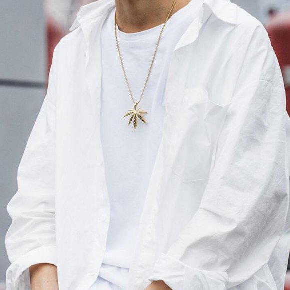 Hip-hop Street Maple Leaf Necklace for Men, BL55590048 - Picture 4 of 4